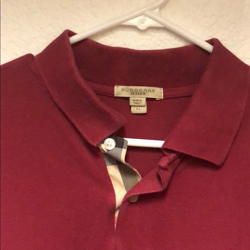 Maroon Burberry polo
